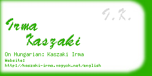 irma kaszaki business card